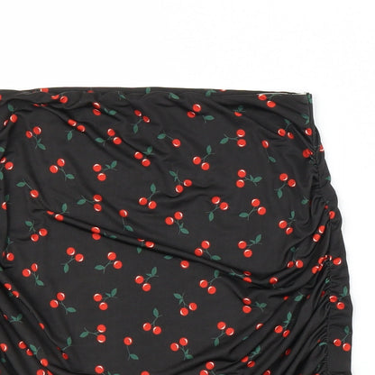 Boohoo Womens Brown   Basic Blouse Size 10  - Cherry pattern