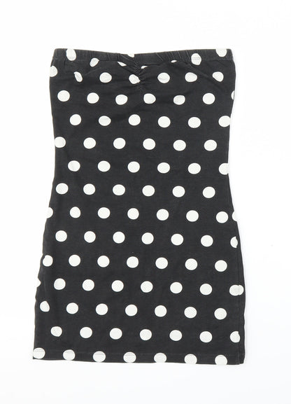 Primark Womens Black Polka Dot  Tunic Blouse Size 10