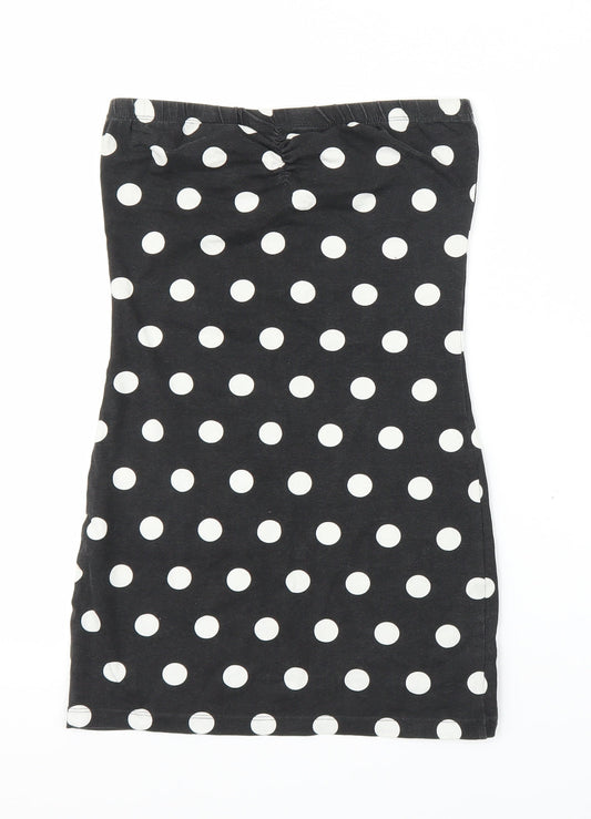 Primark Womens Black Polka Dot  Tunic Blouse Size 10