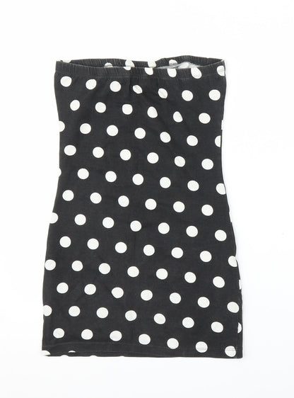 Primark Womens Black Polka Dot  Tunic Blouse Size 10