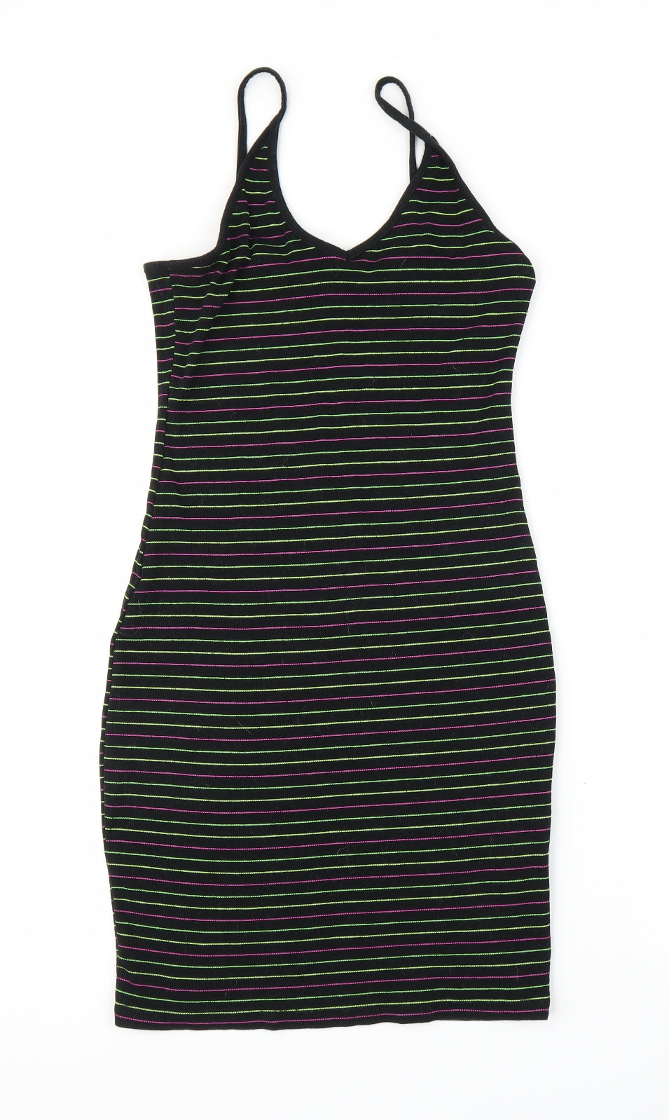 Primark Womens Black Striped  Bodycon  Size 10