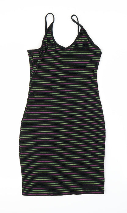 Primark Womens Black Striped  Bodycon  Size 10