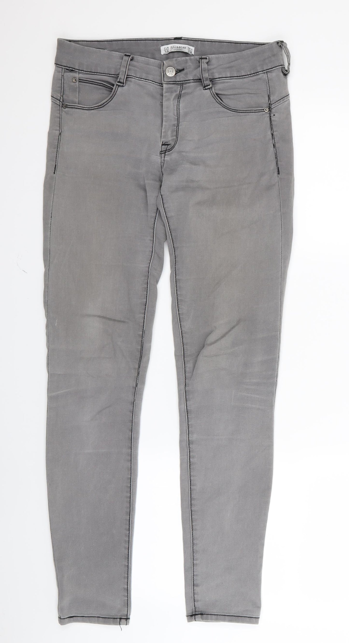 PULL AND BEAR Womens Grey   Skinny Jeans Size 28 in L31 in