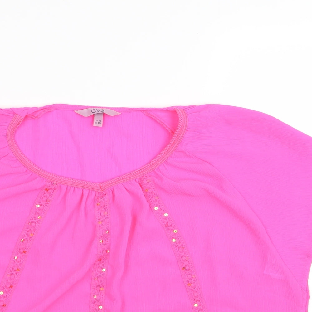 OVS Girls Pink   Basic Blouse Size 11-12 Years