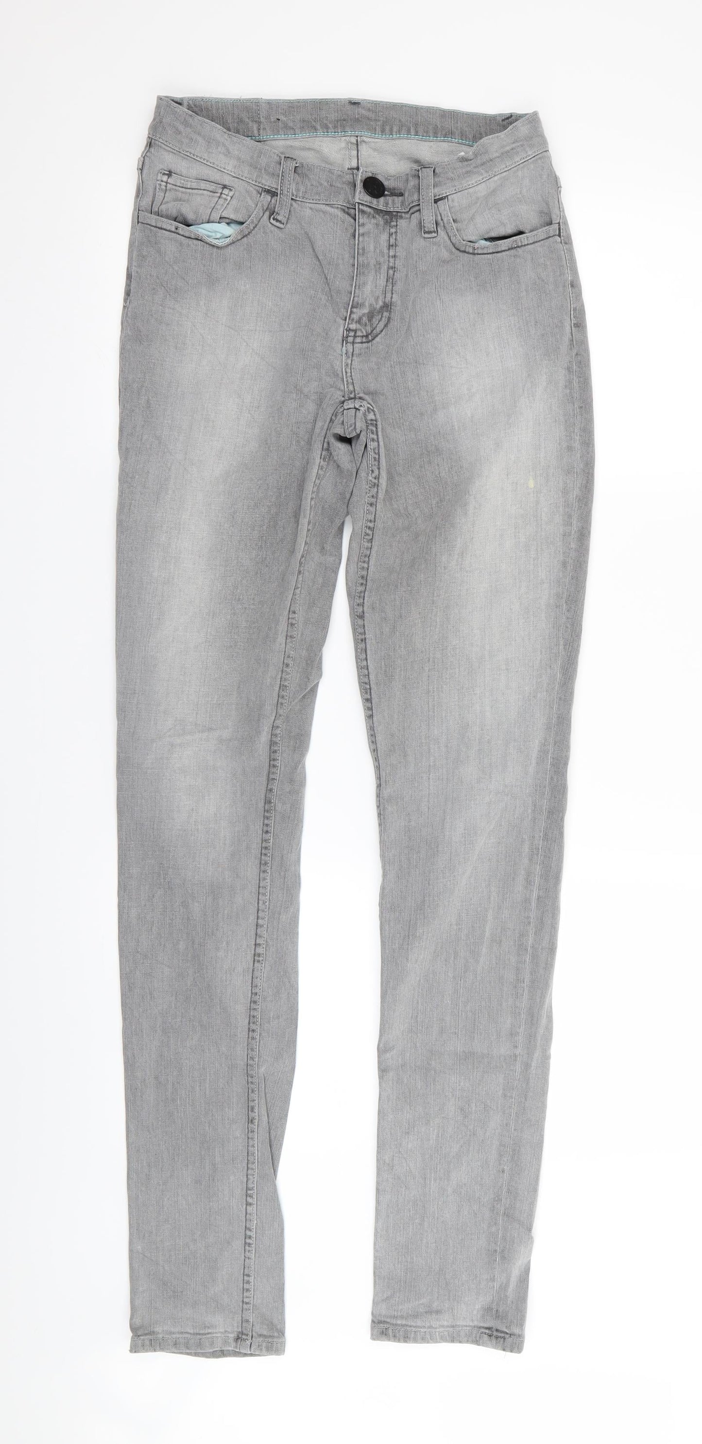 Womens UK Size 26 in Preworn Regular Fit Straight Grey Jeans