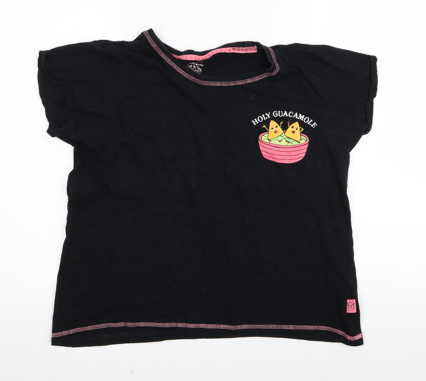 Primark Womens Black Solid  Top Pyjama Top Size 10
