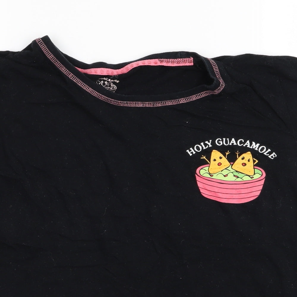 Primark Womens Black Solid  Top Pyjama Top Size 10
