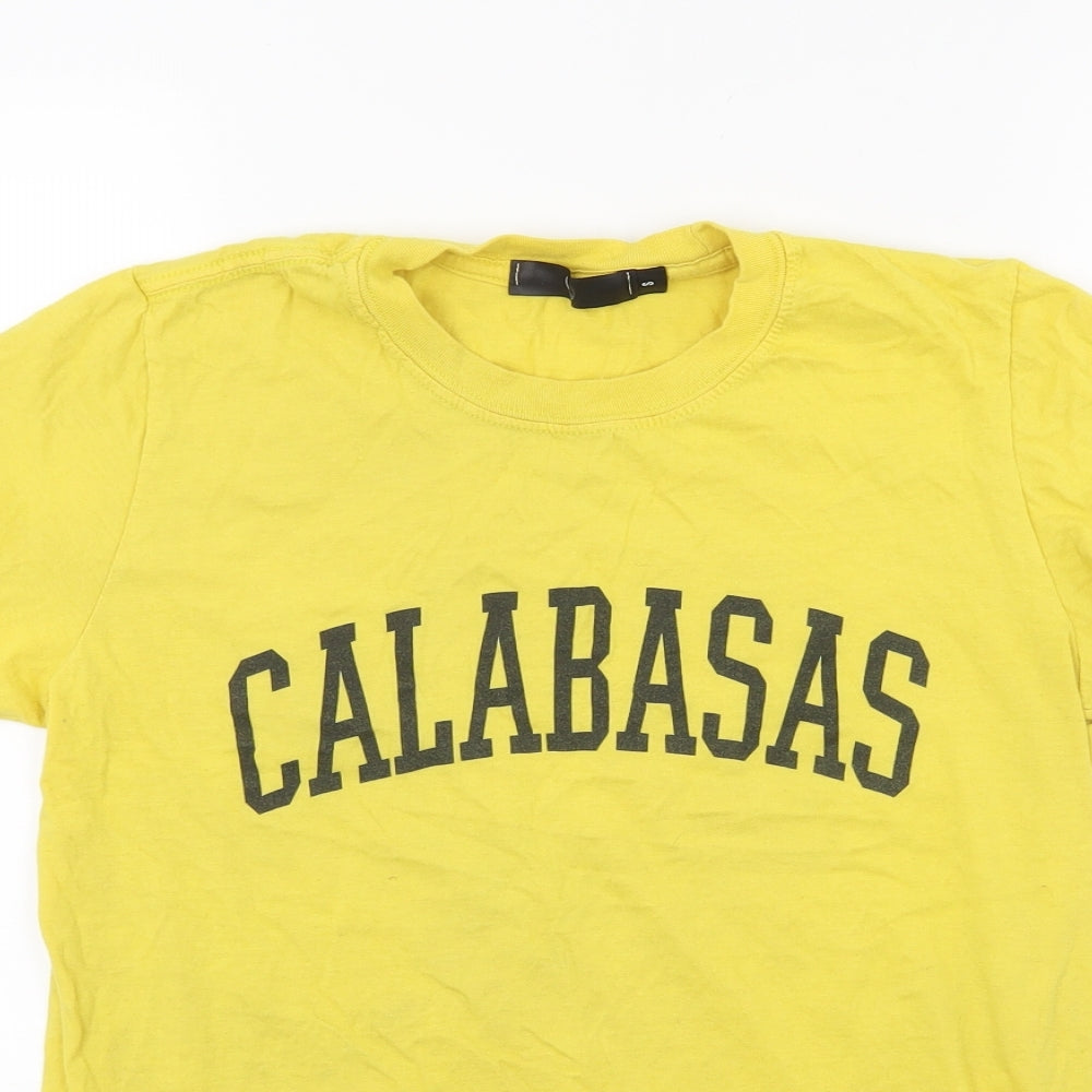 Missguided Womens Yellow   Basic T-Shirt Size S  - Calabasas