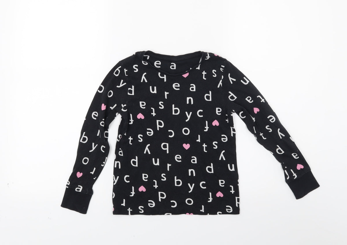 Front view of George girls’ black pullover sweatshirt, size 6-7, years