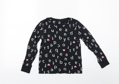 Front view of George girls’ black pullover sweatshirt, size 6-7, years