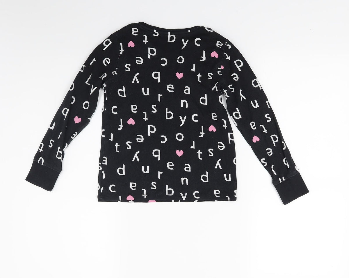 Back view of George girls’ black pullover sweatshirt, size 6-7, years