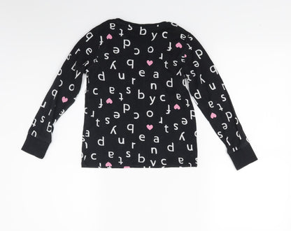 Back view of George girls’ black pullover sweatshirt, size 6-7, years