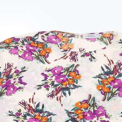 Papaya Womens White Floral  Basic Blouse Size 16