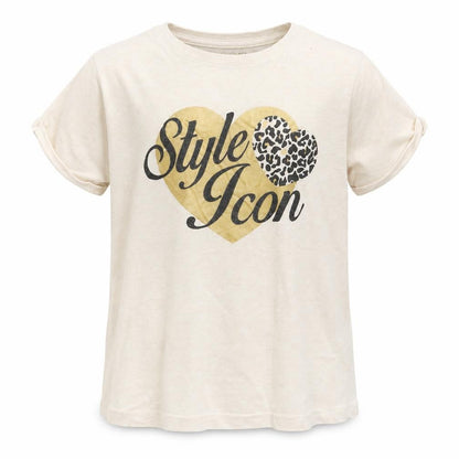 Front view of YD girls’ white basic t-shirt, size 10, years - style icon