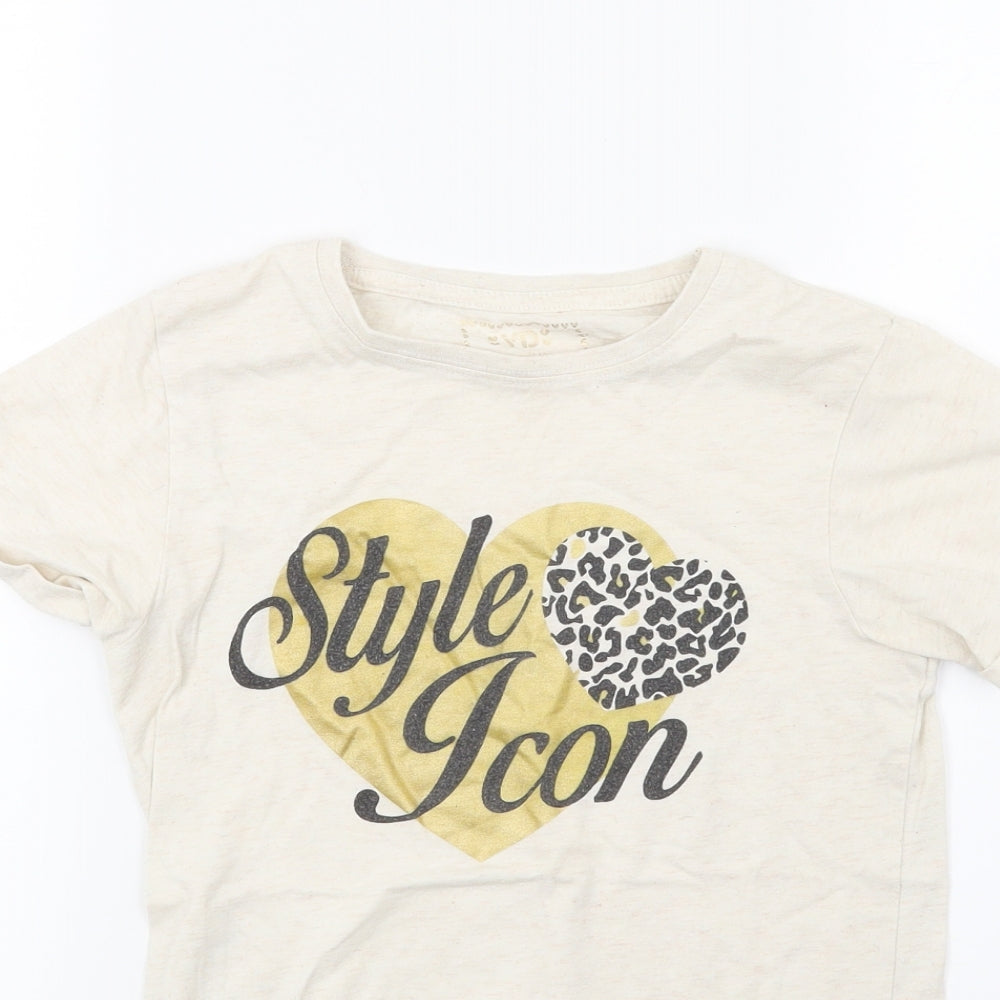 YD Girls White   Basic T-Shirt Size 10 Years  - Style Icon