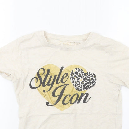 YD Girls White   Basic T-Shirt Size 10 Years  - Style Icon