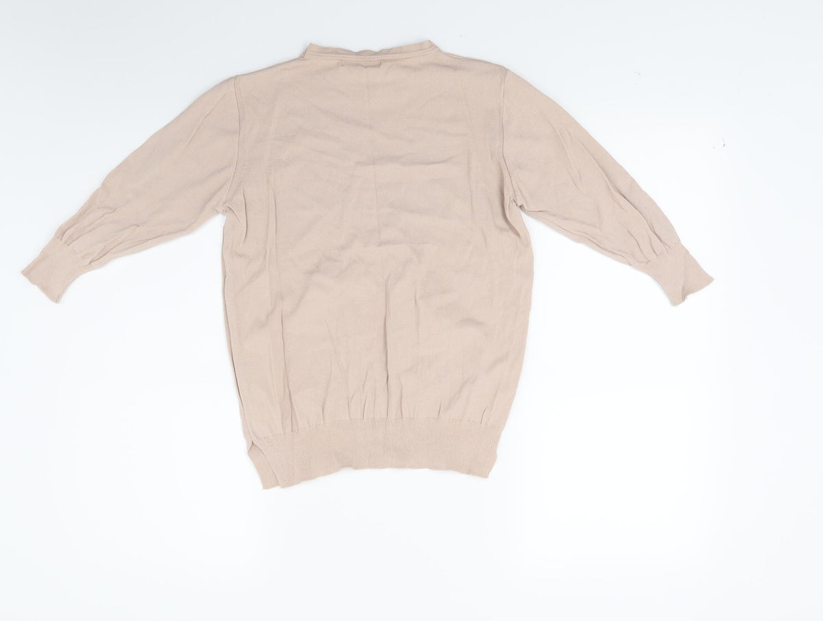 Back view of Amy & grace women’s brown jumper, size S
