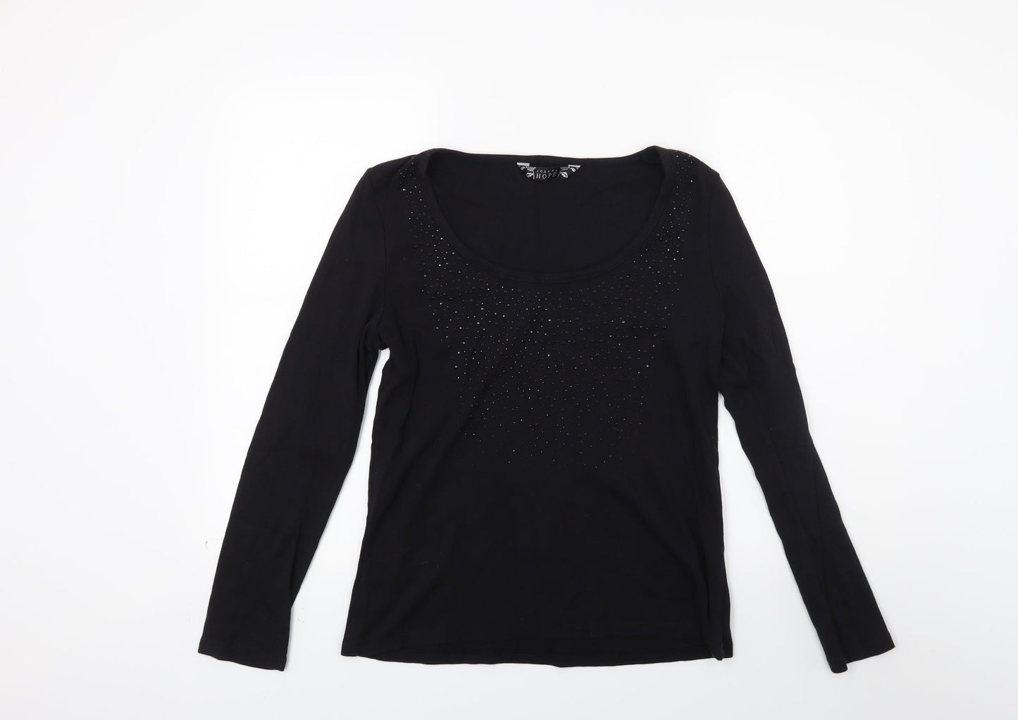Joann hope Womens Black  Knit Pullover Jumper Size 14