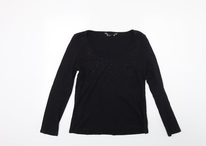 Joann hope Womens Black  Knit Pullover Jumper Size 14