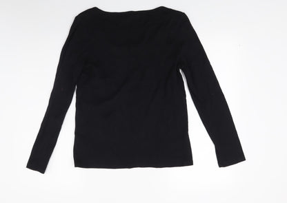 Joann hope Womens Black  Knit Pullover Jumper Size 14