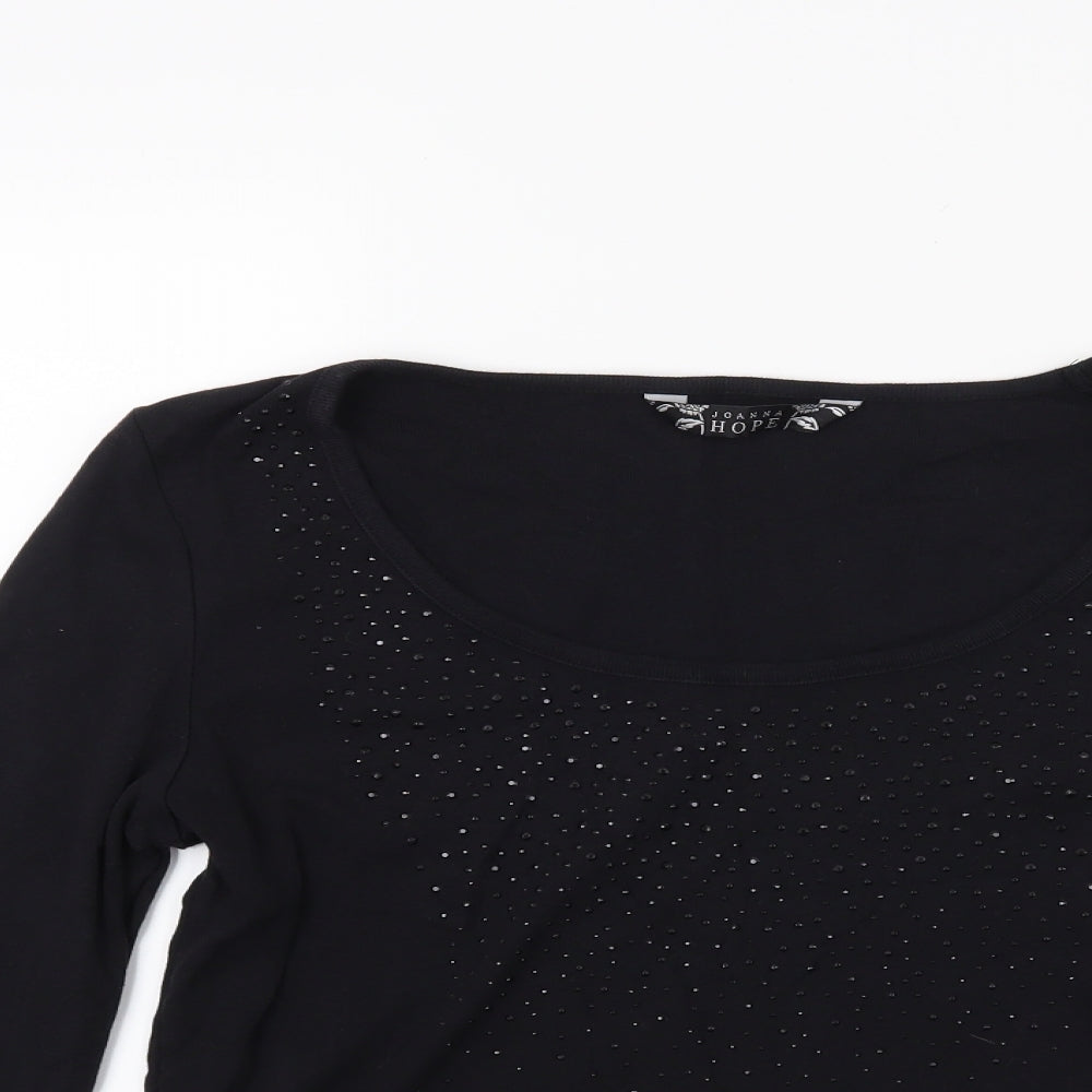 Joann hope Womens Black  Knit Pullover Jumper Size 14