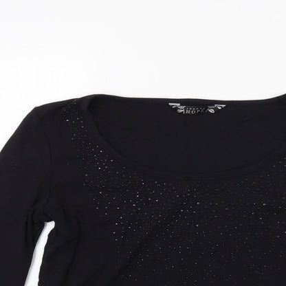 Joann hope Womens Black  Knit Pullover Jumper Size 14