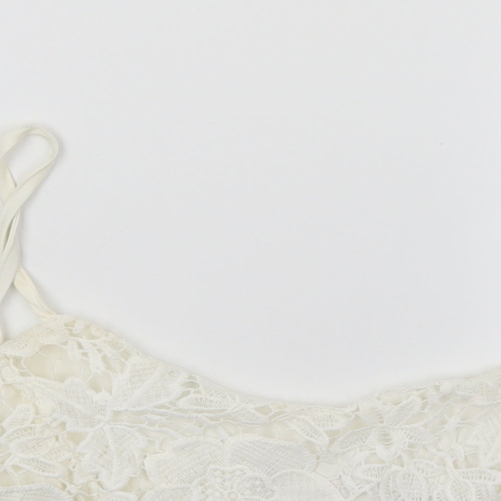 Cameo rose Womens White  Rayon Camisole Blouse Size 14