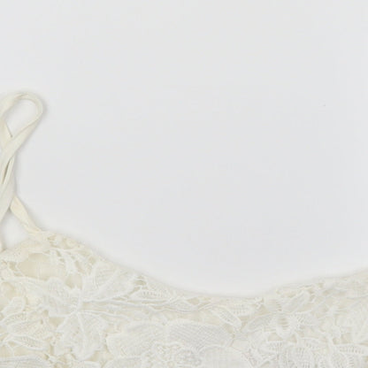 Cameo rose Womens White  Rayon Camisole Blouse Size 14