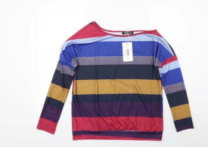 Yoins Womens Multicoloured Striped  Pullover Jumper Size 8