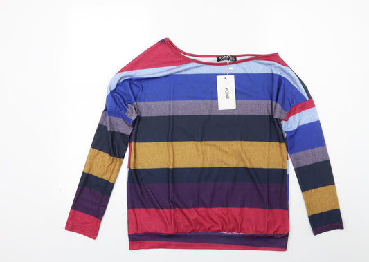 Yoins Womens Multicoloured Striped  Pullover Jumper Size 8
