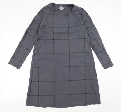 Zanzea Womens Grey Check  Shift  Size S