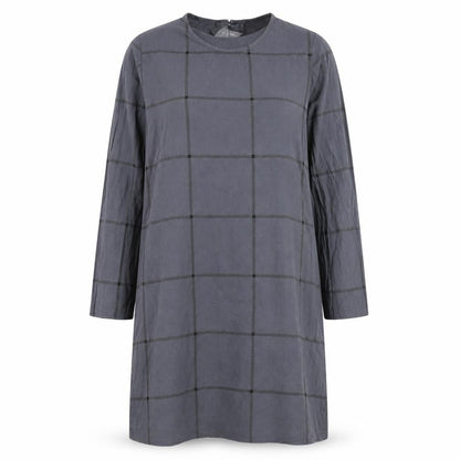 Zanzea Womens Grey Check  Shift  Size S