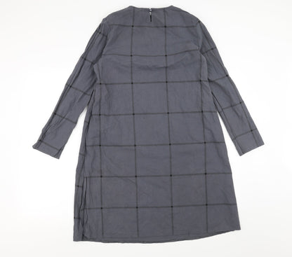 Zanzea Womens Grey Check  Shift  Size S