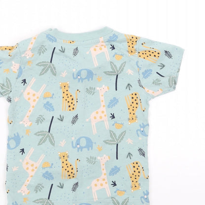 Matalan Baby Green   Basic T-Shirt Size 6-9 Months  - animals