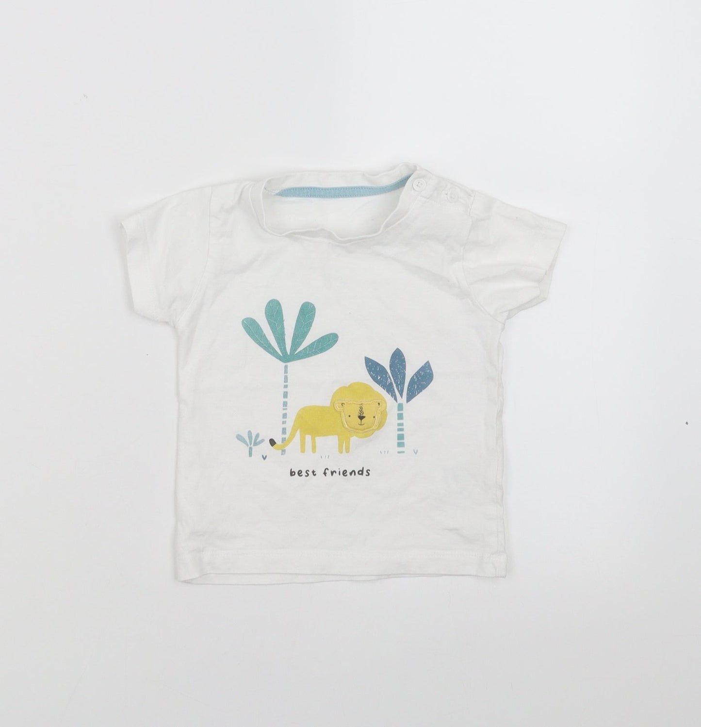 Matalan Baby White   Basic T-Shirt Size 9-12 Months  - best friends
