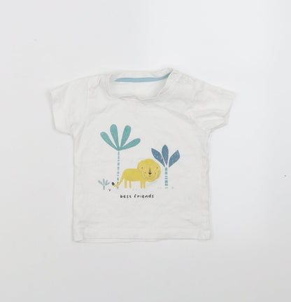 Matalan Baby White   Basic T-Shirt Size 9-12 Months  - best friends