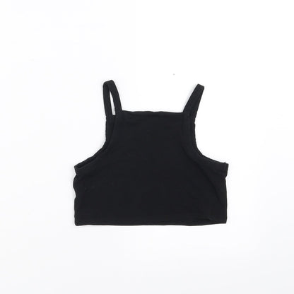 Zara Girls Black   Camisole T-Shirt Size 10 Years  - cropped