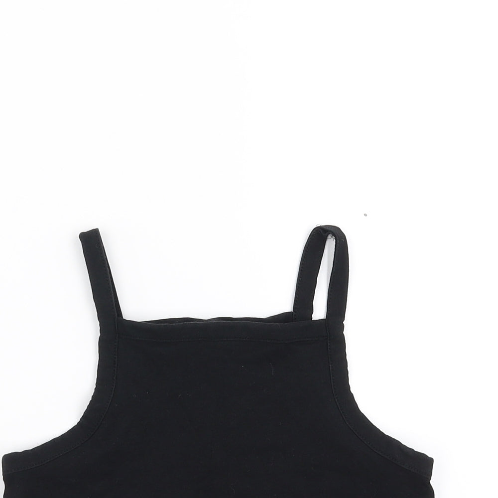 Zara Girls Black   Camisole T-Shirt Size 10 Years  - cropped