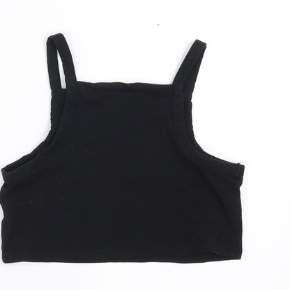 Zara Girls Black   Camisole T-Shirt Size 10 Years  - cropped