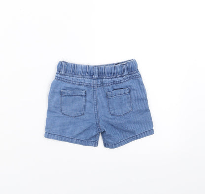 F&F Baby Blue Striped  Cropped Trousers Size 6-9 Months  - shorts