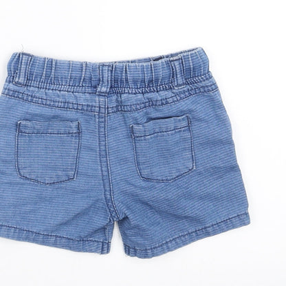 F&F Baby Blue Striped  Cropped Trousers Size 6-9 Months  - shorts