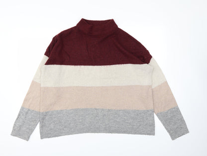 Brave Soul Womens Multicoloured Striped  Pullover Jumper Size M