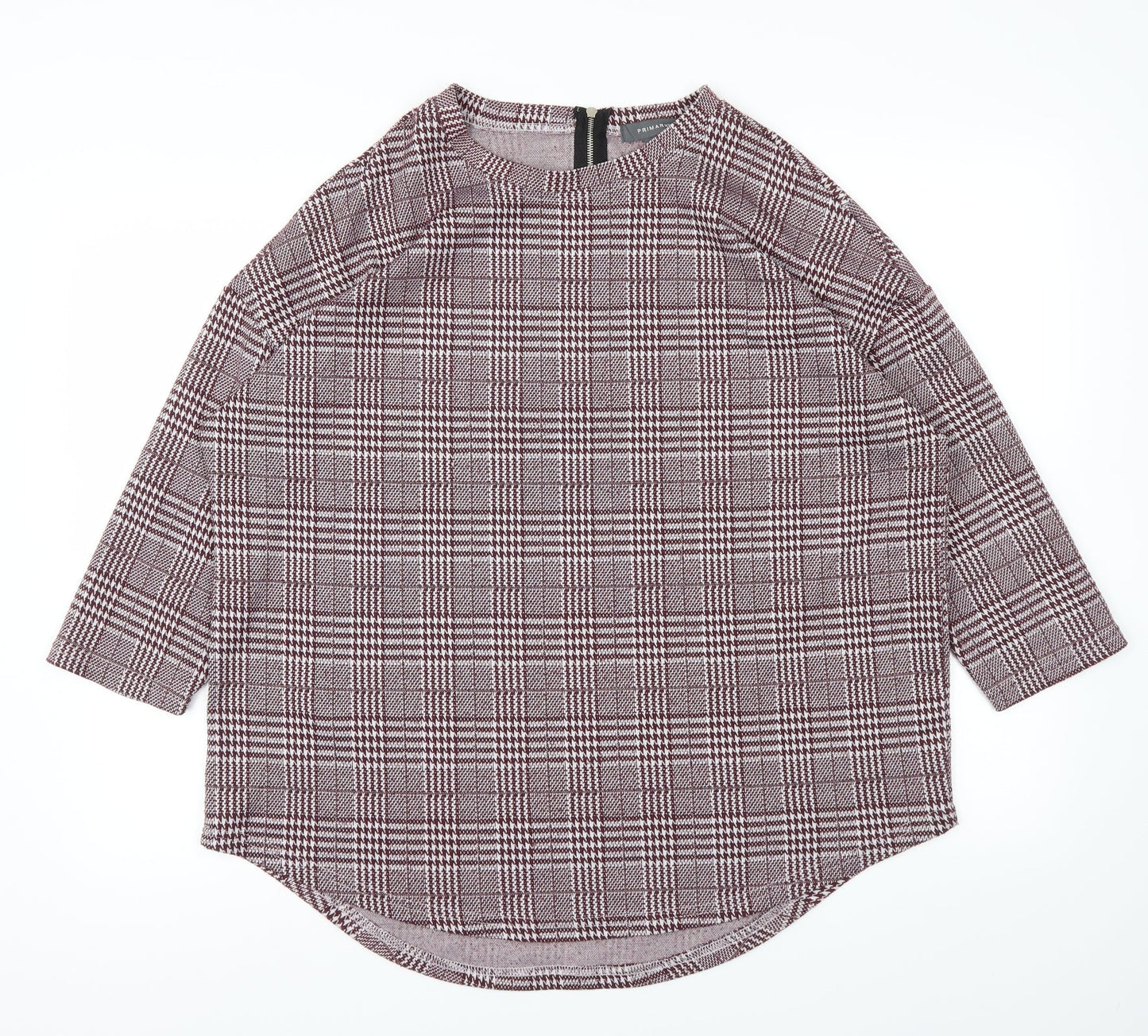 Primark Womens Red Check  Pullover Jumper Size M