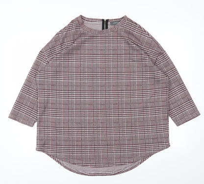 Primark Womens Red Check  Pullover Jumper Size M