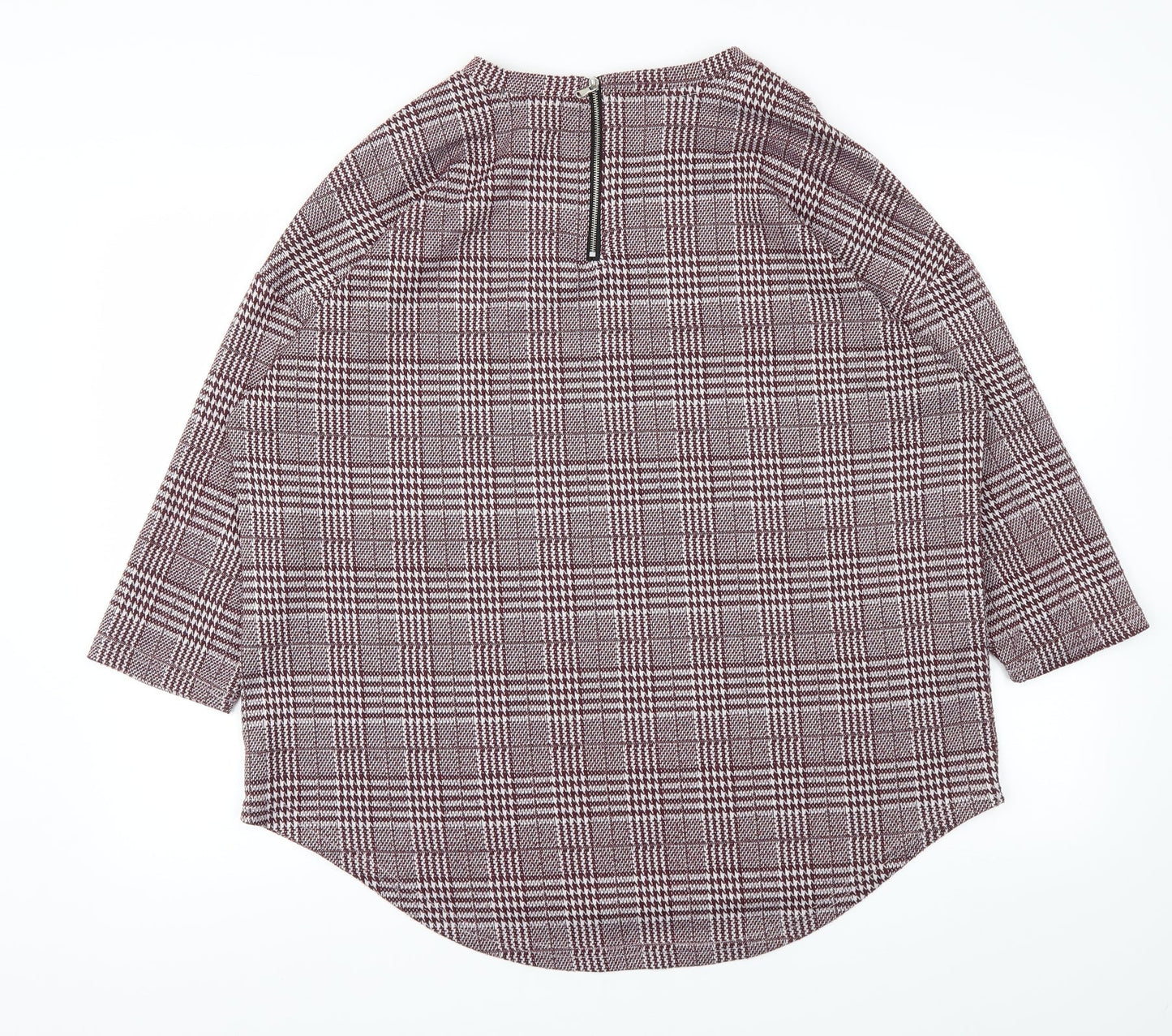 Primark Womens Red Check  Pullover Jumper Size M
