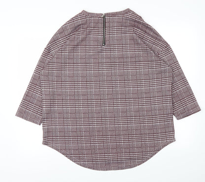 Primark Womens Red Check  Pullover Jumper Size M