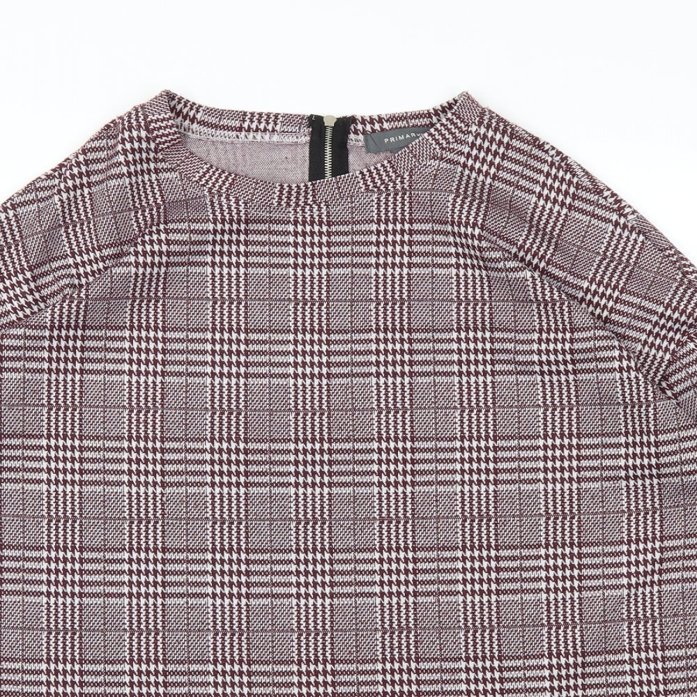 Primark Womens Red Check  Pullover Jumper Size M
