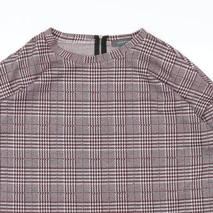 Primark Womens Red Check  Pullover Jumper Size M