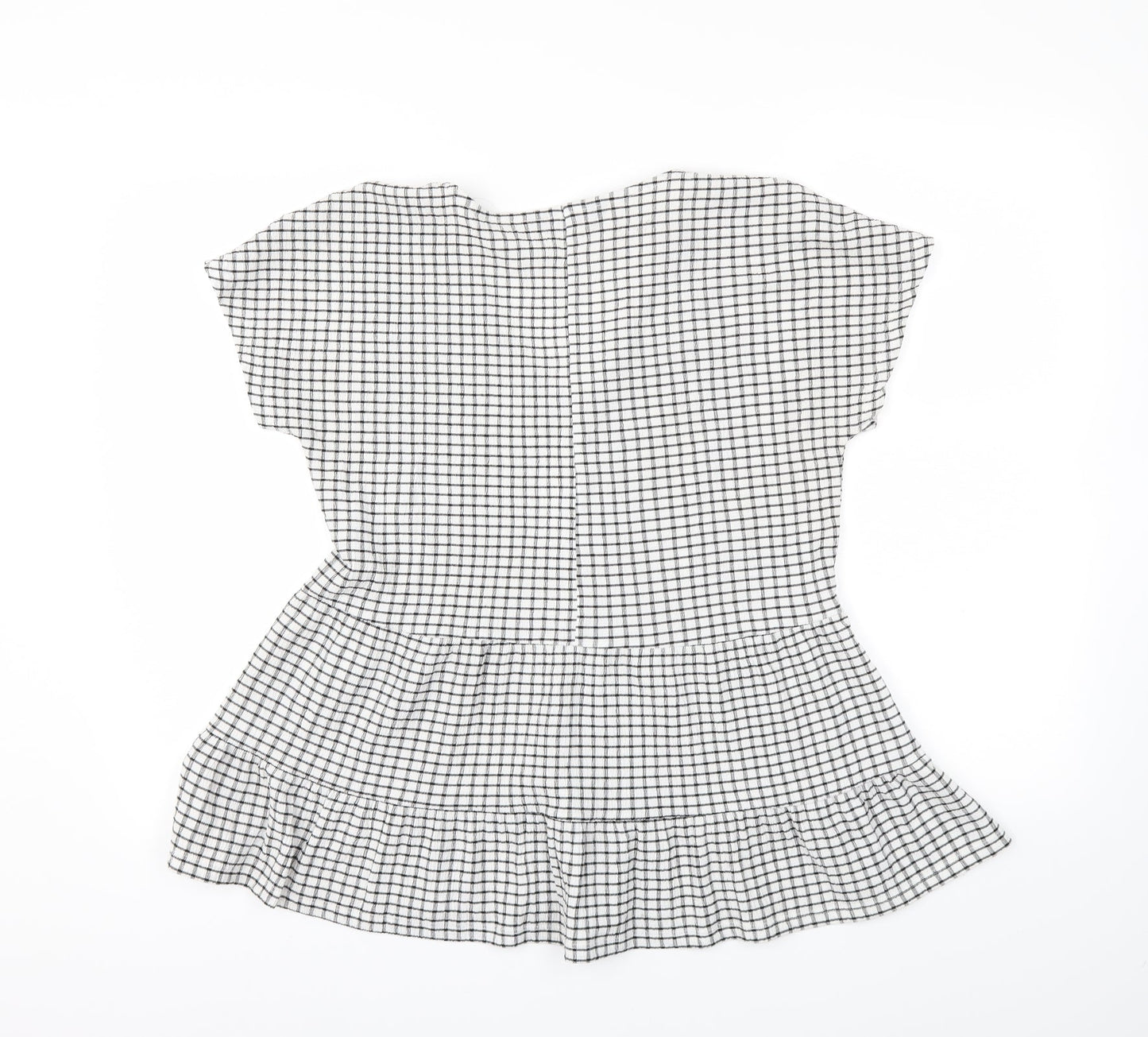 F&F Womens Black Check  Basic T-Shirt Size 6