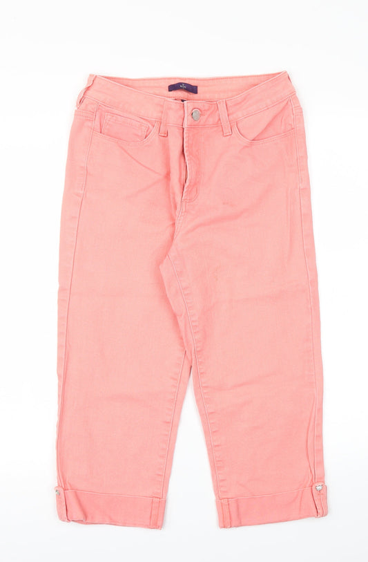 YNXDJ Womens Pink   Capri Jeans Size 6 L20 in